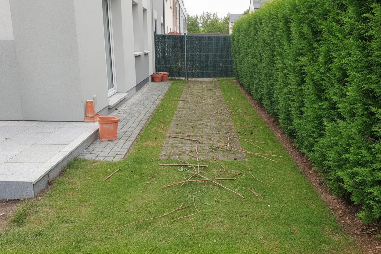 Allée propre après broyage et évacuation à Metz